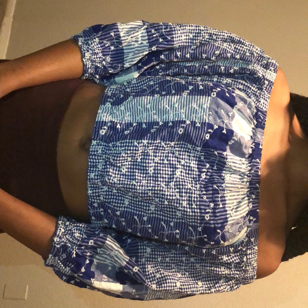 Blue half shirt